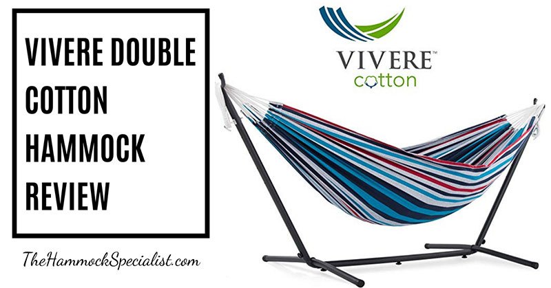 Vivere Double Cotton Hammock With Space Saving Steel Stand