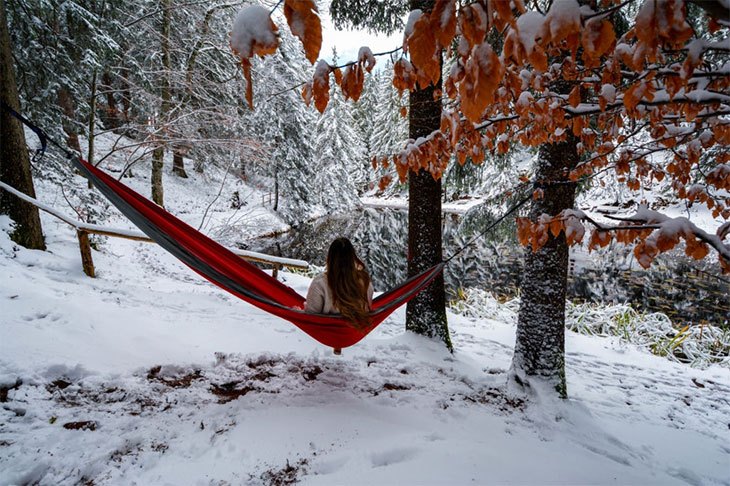 winter hammock camping cold weather